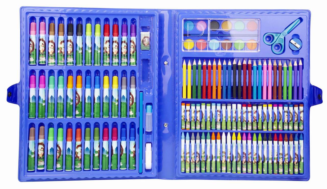 kids Drawing set in wooden box